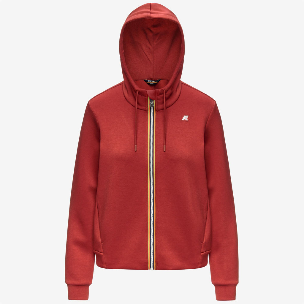 Fleece_Woman_DEVA LIGHT SPACER_Hoodie Full Zip_Red Dk Chili - Commercial 1