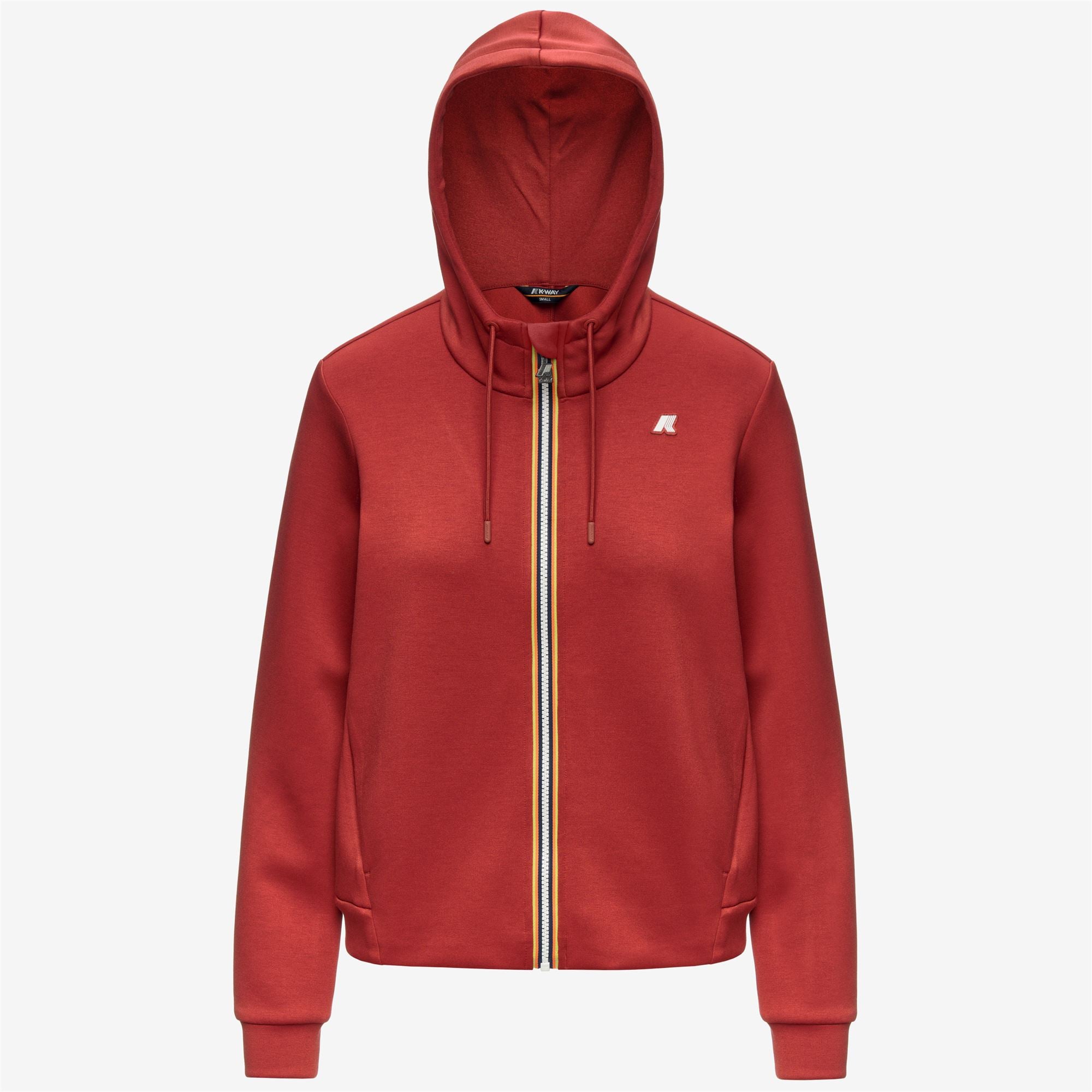 Fleece_Woman_DEVA LIGHT SPACER_Hoodie Full Zip_Red Dk Chili - Commercial 1
