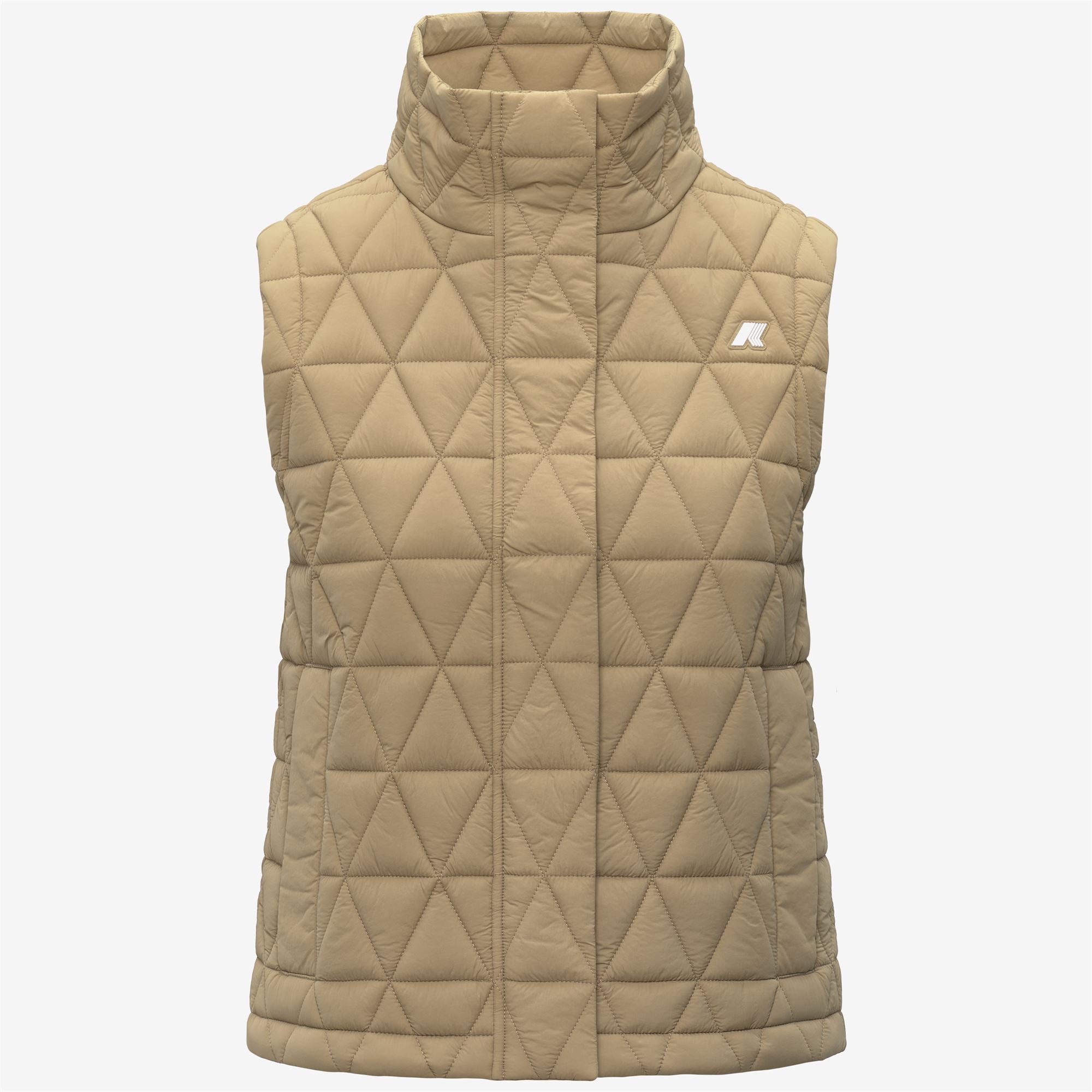 Jackets_Woman_SATINE DIAMOND QUILTED WARM_Vest_Beige Khaki - Commercial 1