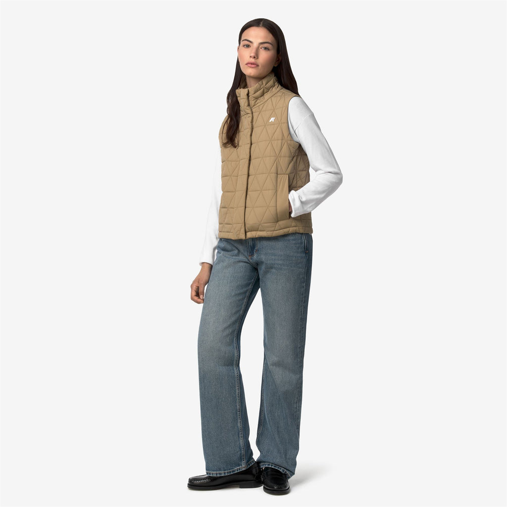 Jackets_Woman_SATINE DIAMOND QUILTED WARM_Vest_Beige Khaki - Commercial 7