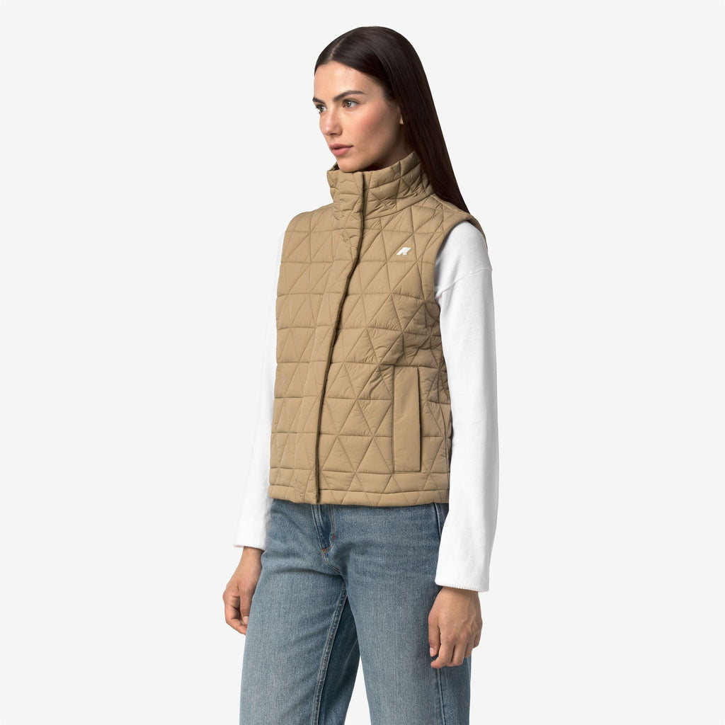 Jackets_Woman_SATINE DIAMOND QUILTED WARM_Vest_Beige Khaki - Commercial 5