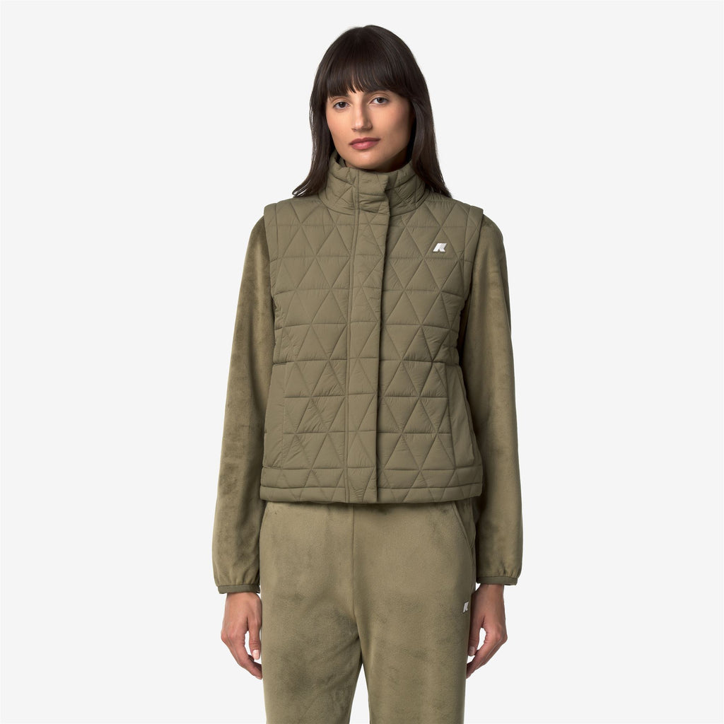 Jackets_Woman_SATINE DIAMOND QUILTED WARM_Vest_Green Army - Commercial 4