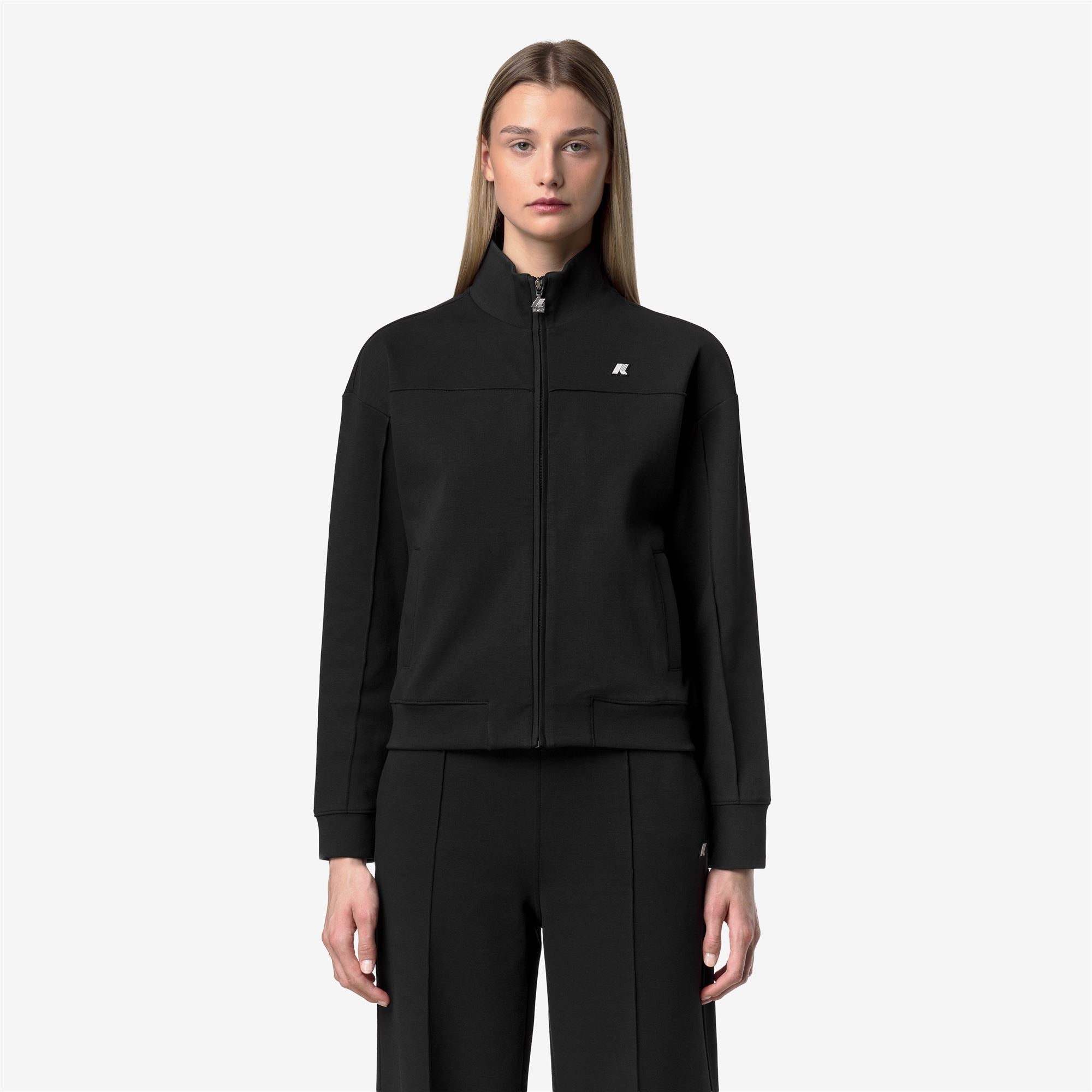 Fleece_Woman_ARVINNE INTERLOCK_Jacket_Black Pure - Black Pure - Commercial 4