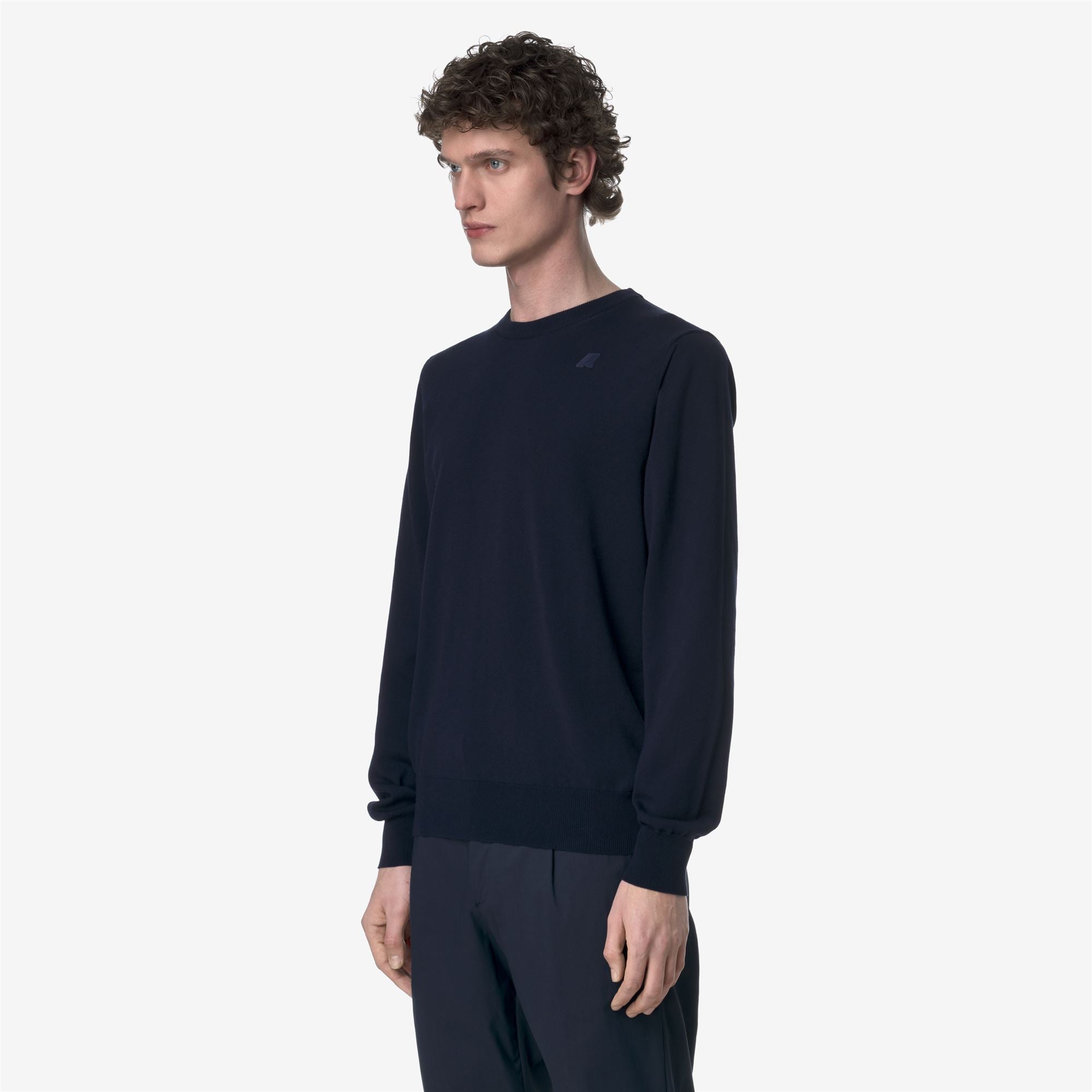 Knitwear_MAN_SEBASTIEN COTTON PS_Pull Over_Blue Depth - Commercial 5