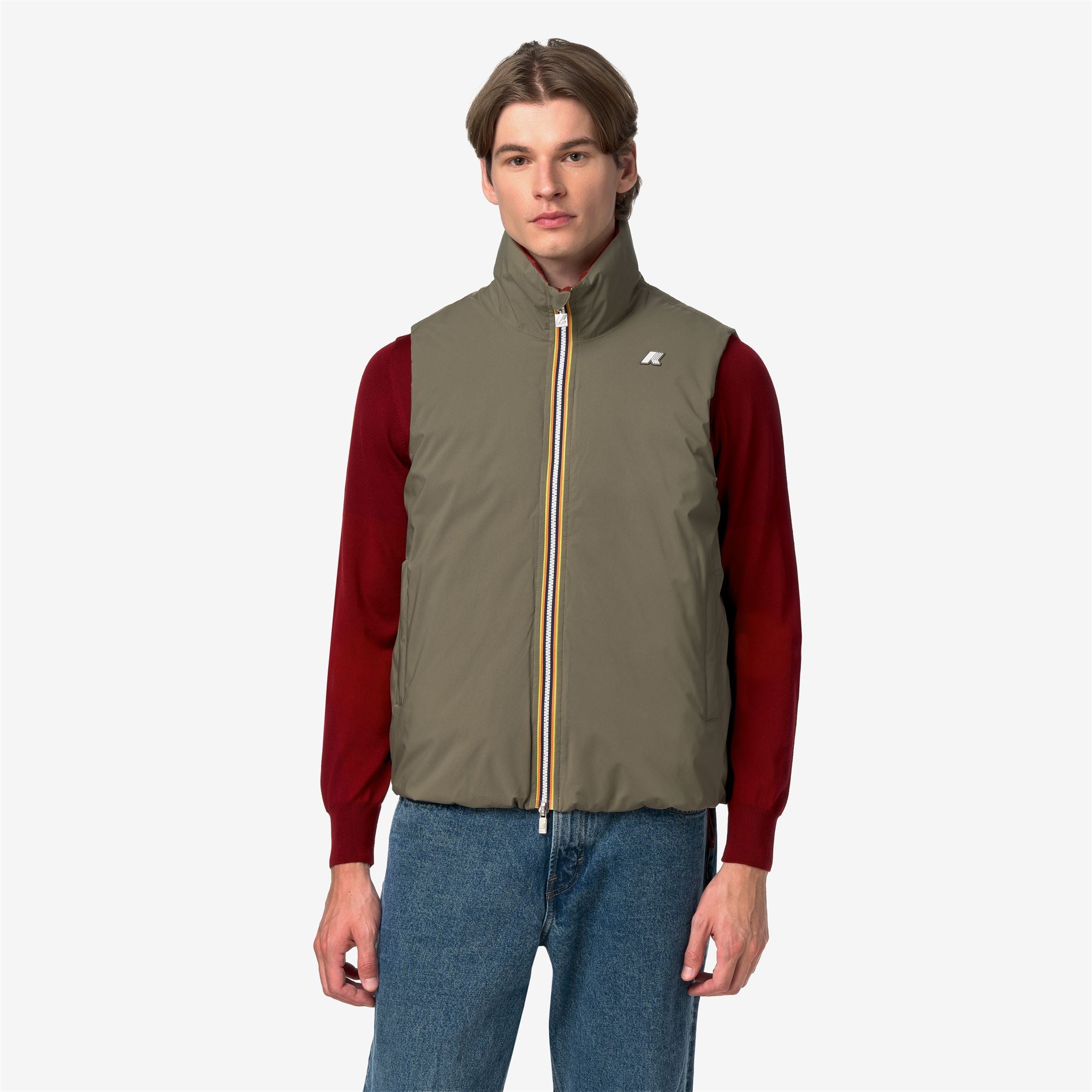 Jackets_Man_VALEN ST THERMO DOUBLE_Short_Green Army - Red Dk Chili - Commercial 4