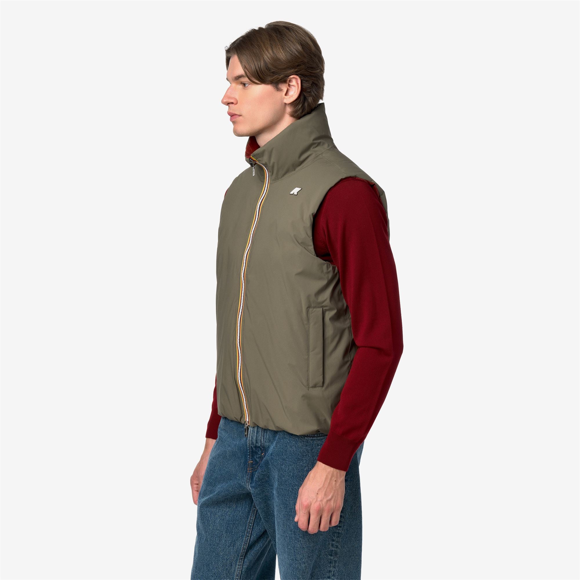 Jackets_Man_VALEN ST THERMO DOUBLE_Short_Green Army - Red Dk Chili - Commercial 5