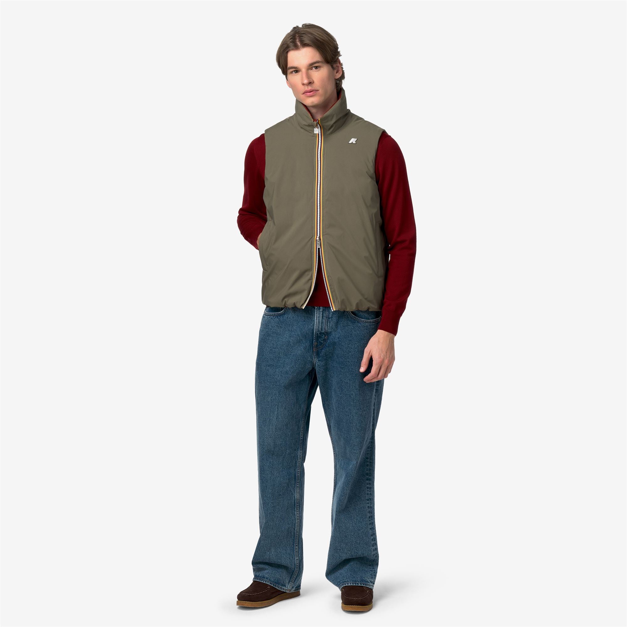Jackets_Man_VALEN ST THERMO DOUBLE_Short_Green Army - Red Dk Chili - Commercial 7
