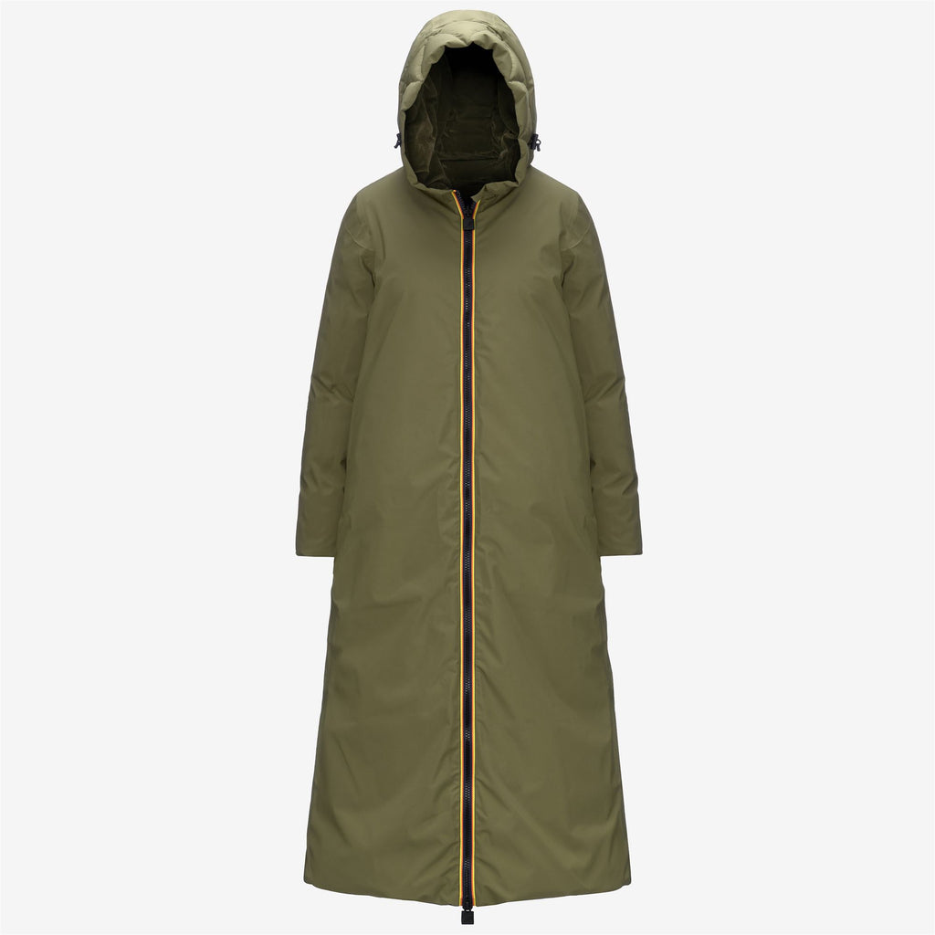 Jackets_WOMAN_ORLEN VELVET THERMO DOUBLE_Long_Green Winter - Commercial 2