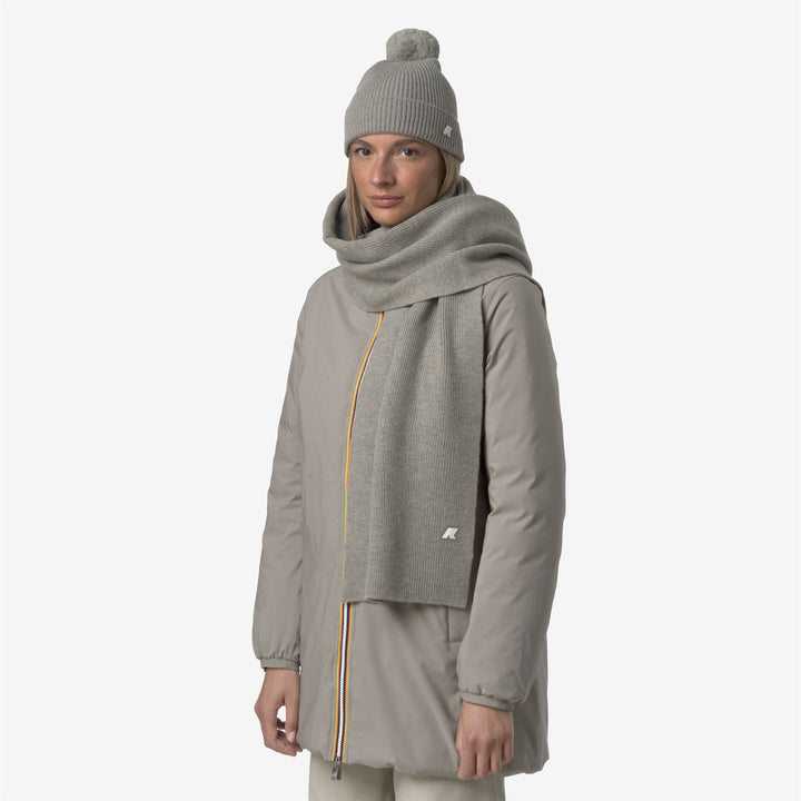 ETIENNE CARDIGAN STITCH WOOL - Scarves - SCARF - UNISEX - Green Oak Melange 2