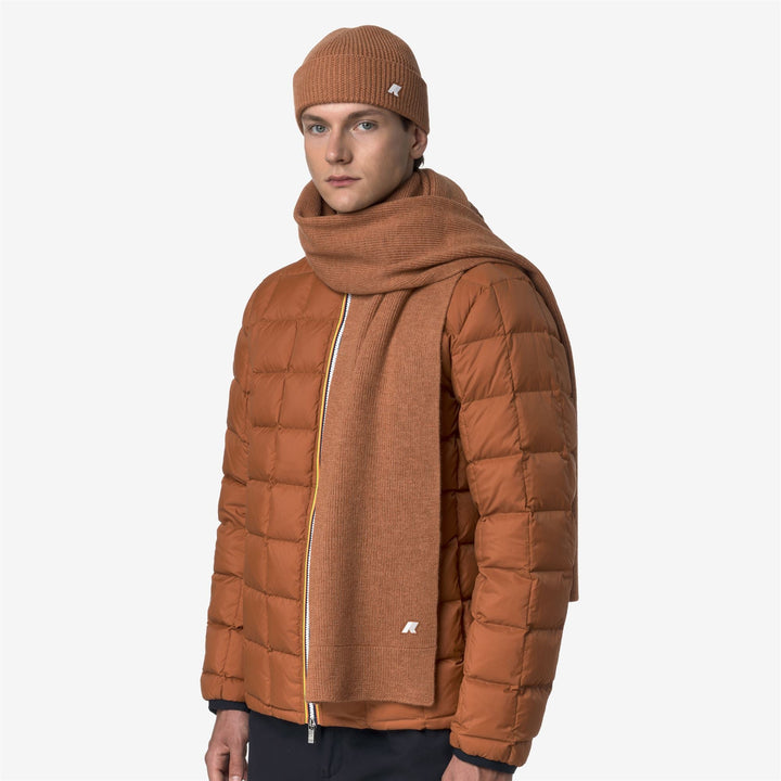 ETIENNE CARDIGAN STITCH WOOL - Scarves - SCARF - UNISEX - Orange Adobe Mel