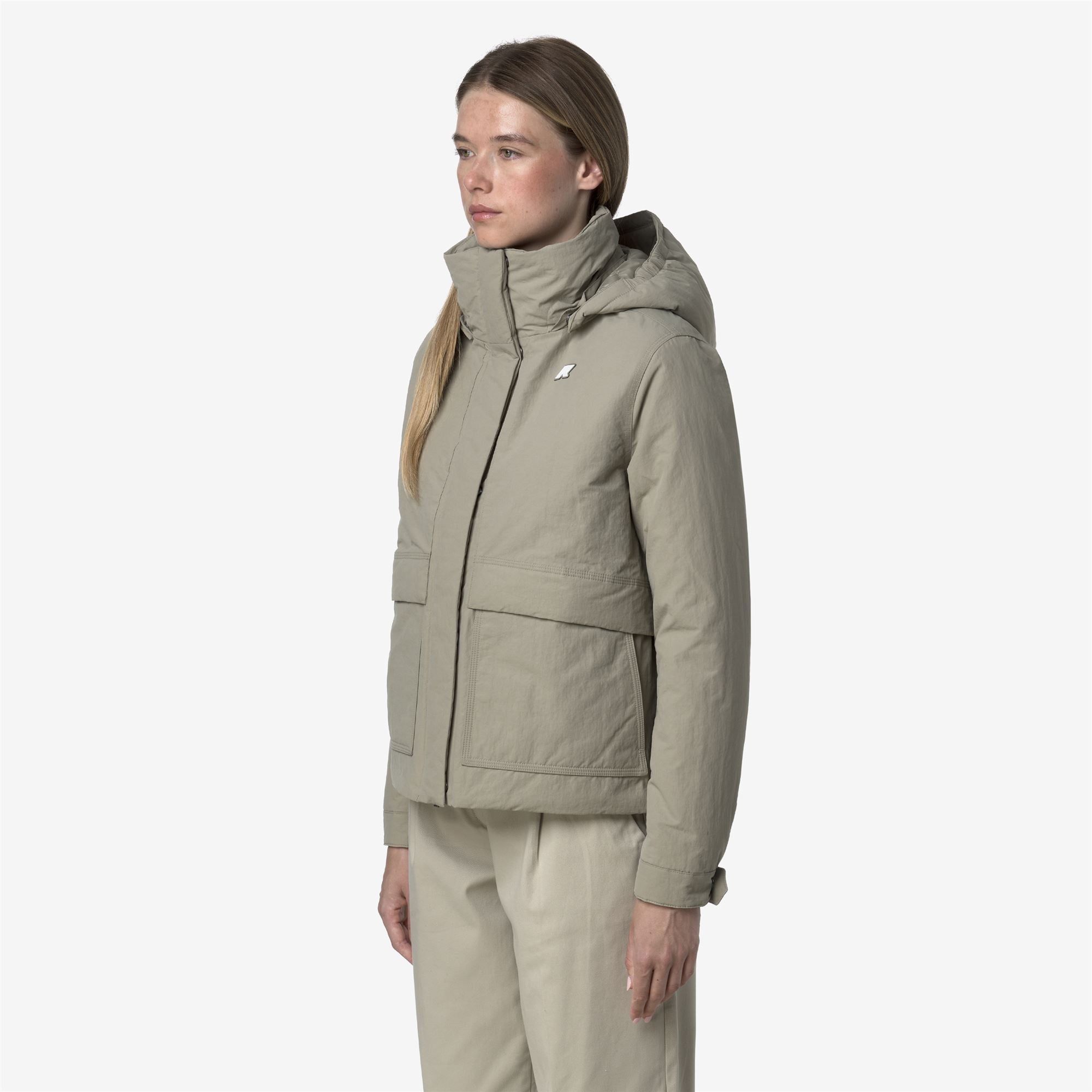 Jackets_WOMAN_KALI WARM COTTON NYLON_Short_Green Oak - Commercial 5