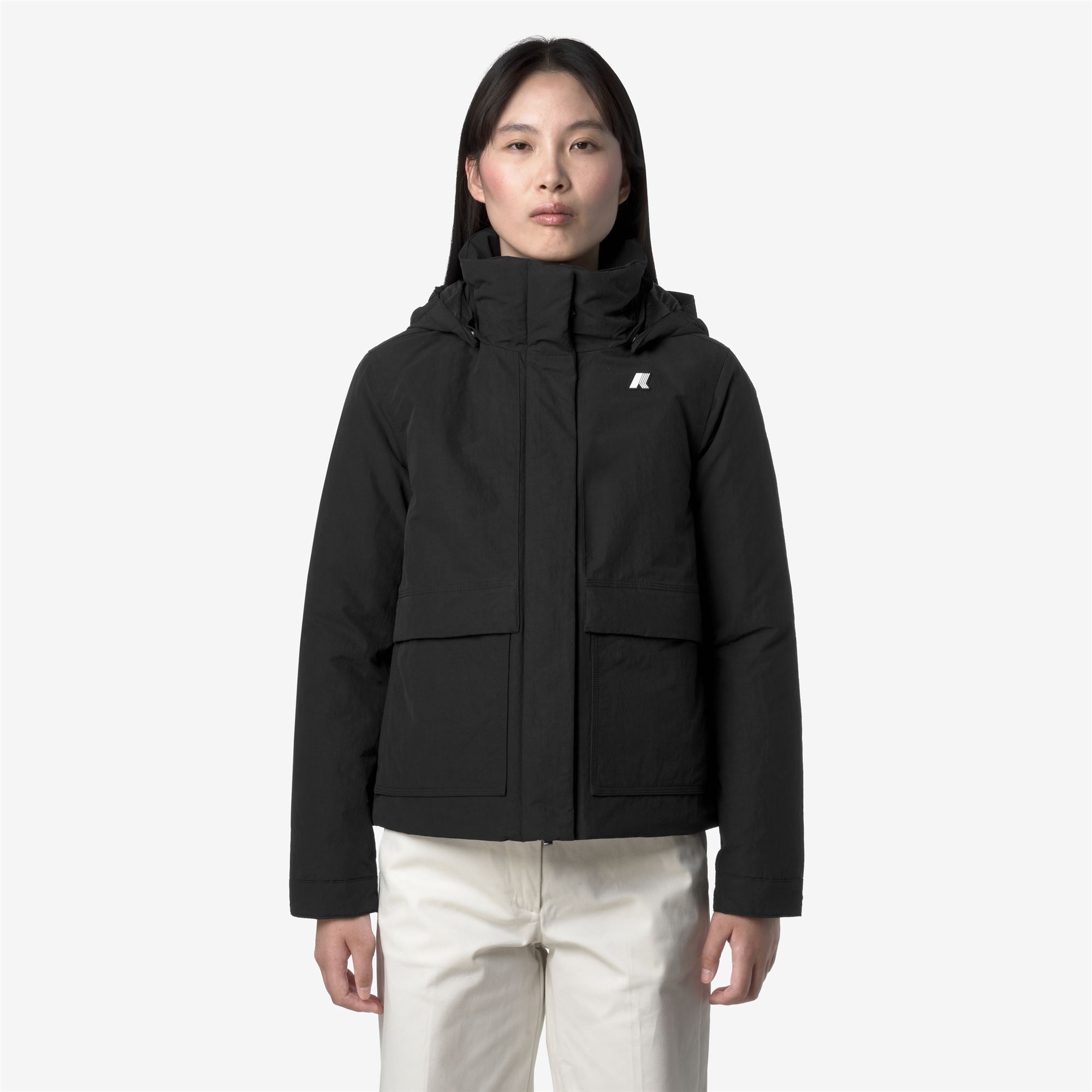 Jackets_WOMAN_KALI WARM COTTON NYLON_Short_Black Pure - Black Pure - Commercial 4
