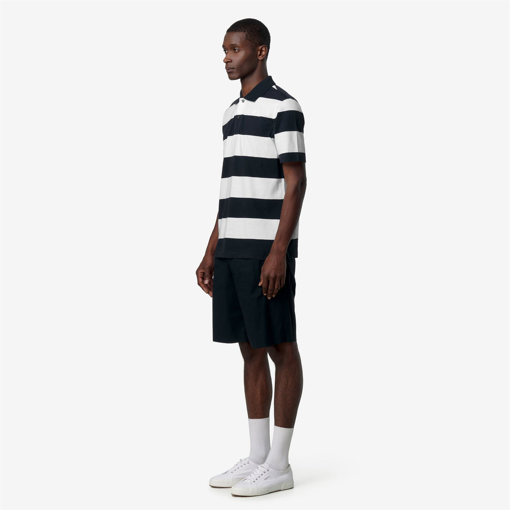 Polo Shirts_Man_LAYO-MID JERSEY YARN DYED_Polo_White - Blue Depth - Commercial 5