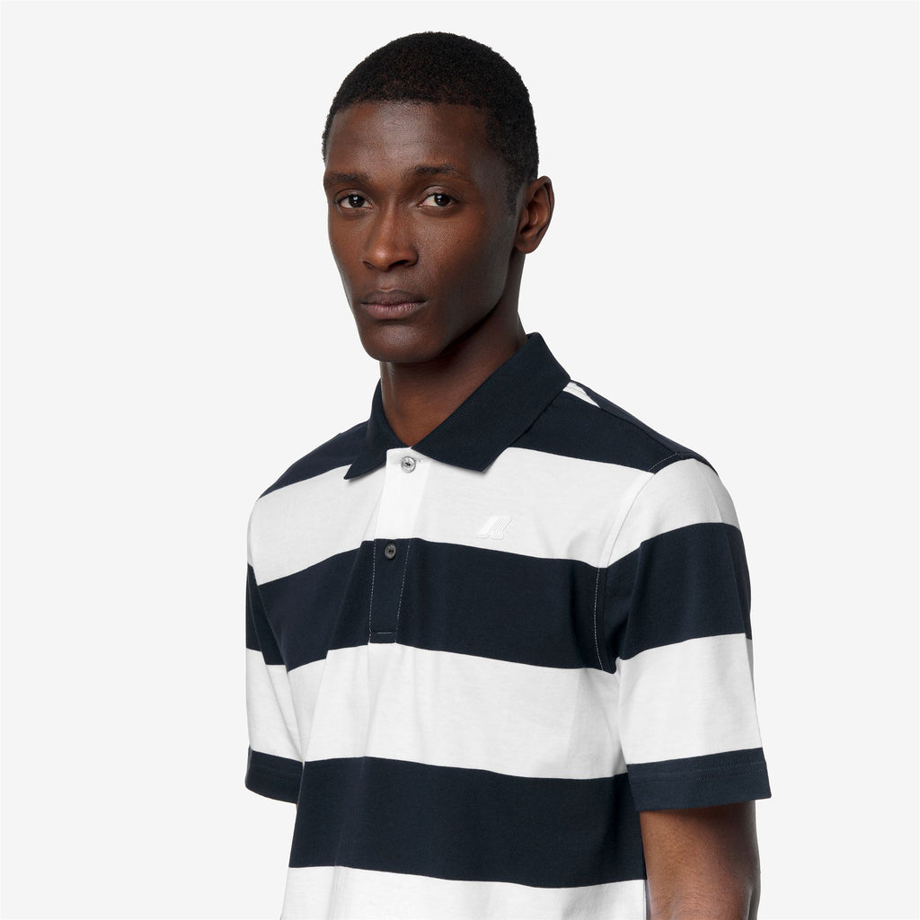 Polo Shirts_Man_LAYO-MID JERSEY YARN DYED_Polo_White - Blue Depth - Commercial 7
