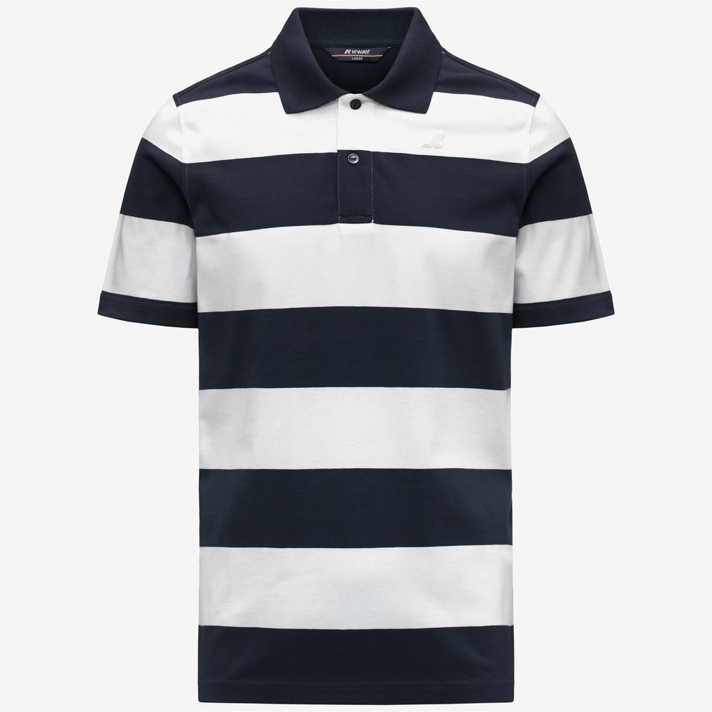 Polo Shirts_Man_LAYO-MID JERSEY YARN DYED_Polo_White - Blue Depth - Commercial 1