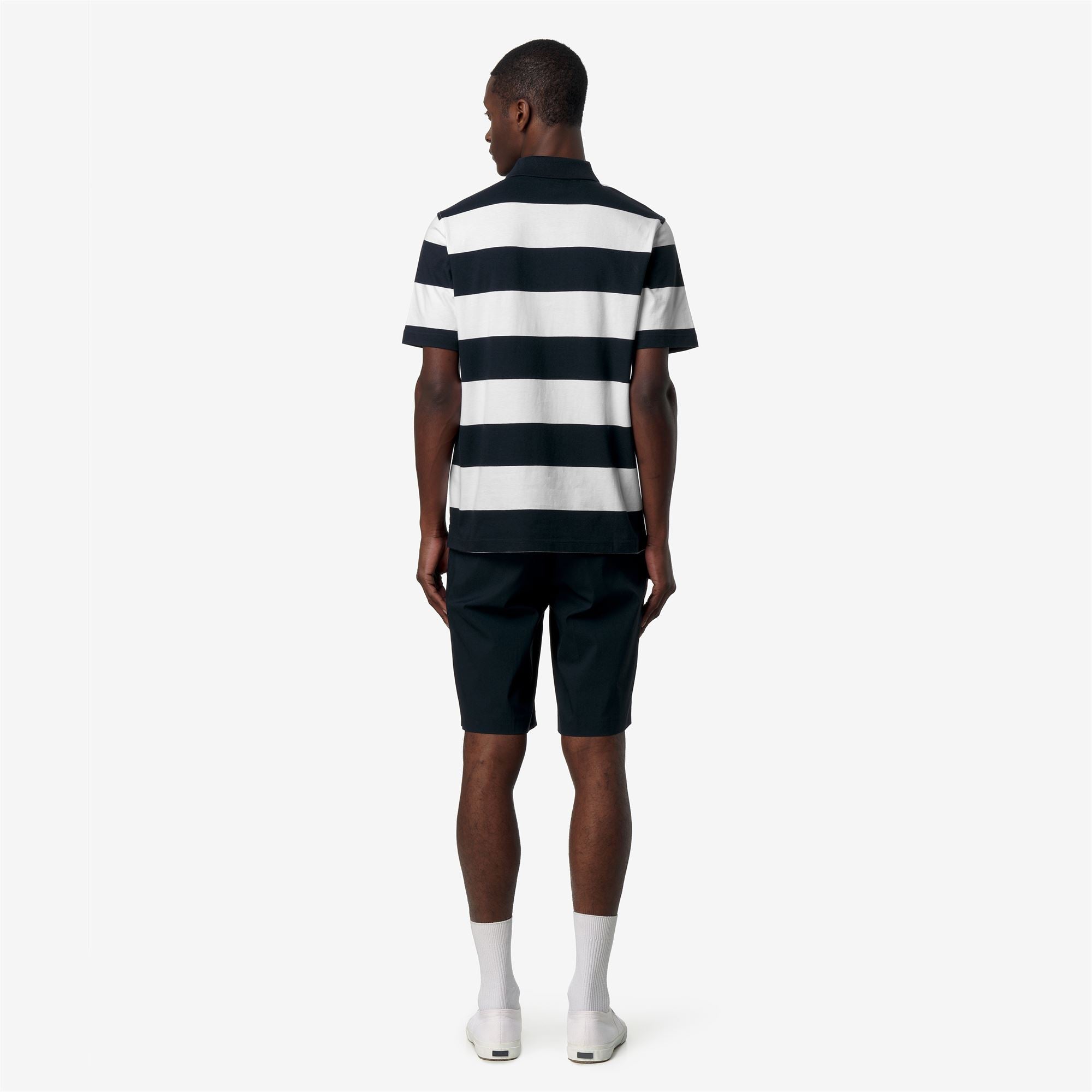 Polo Shirts_Man_LAYO-MID JERSEY YARN DYED_Polo_White - Blue Depth - Commercial 6