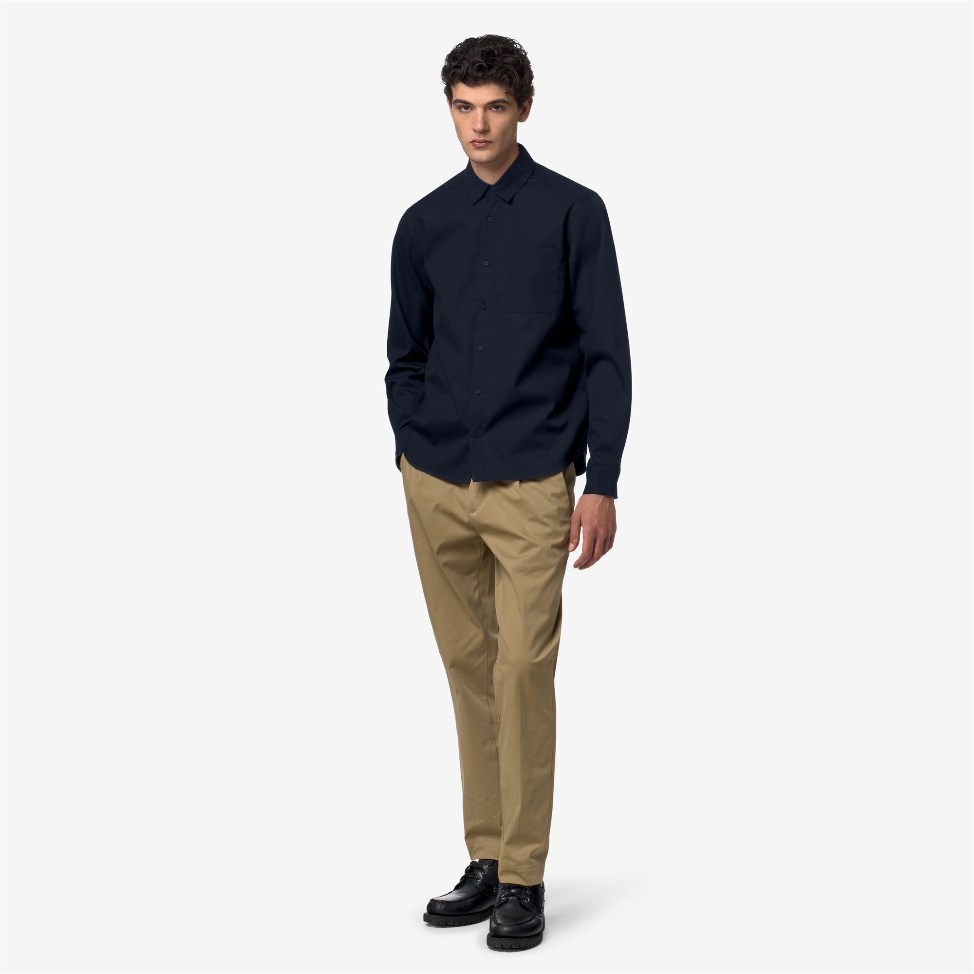 Shirts_Man_DAMIR OXFORD NON IRON_Shirt_Blue Depth - Commercial 7