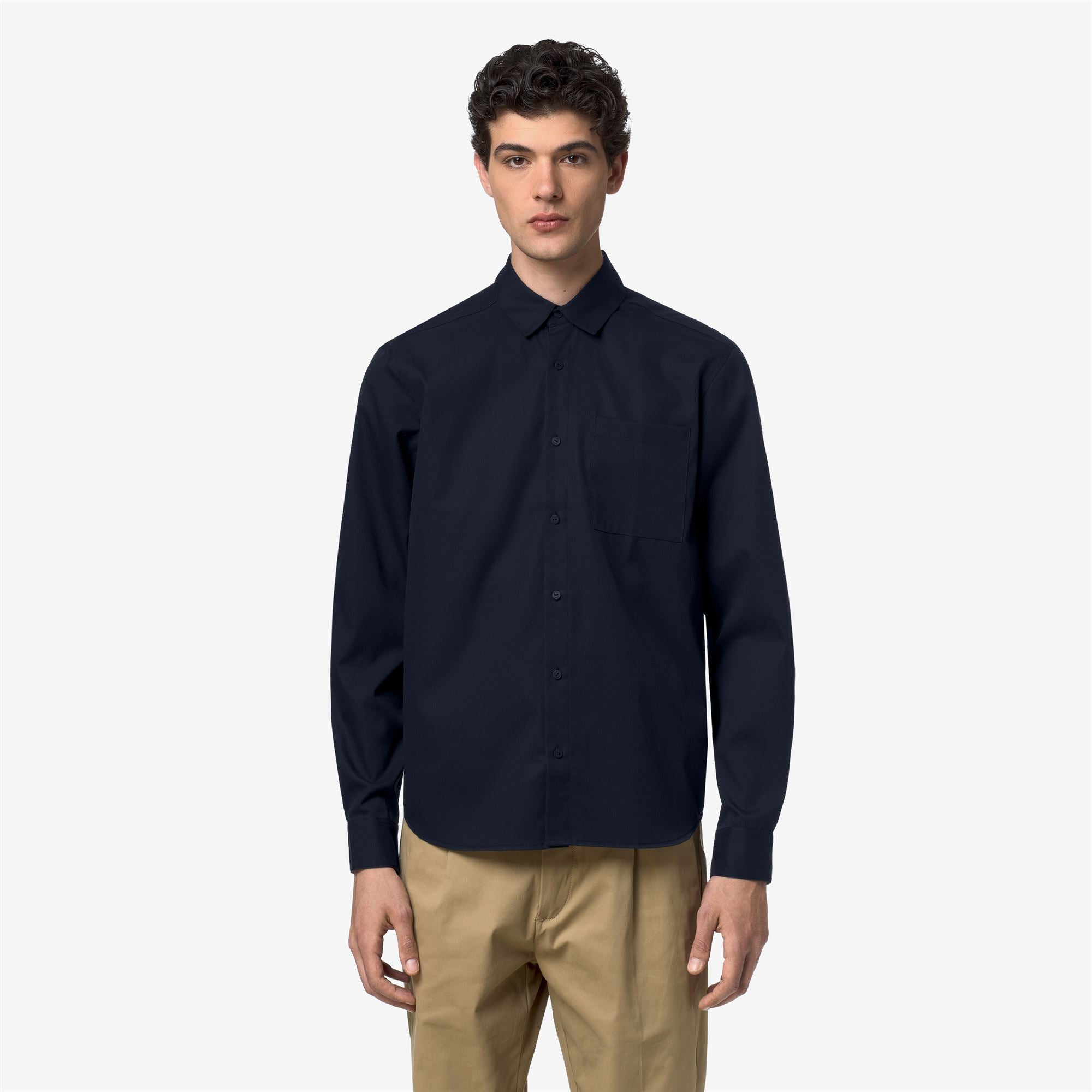 Shirts_Man_DAMIR OXFORD NON IRON_Shirt_Blue Depth - Commercial 4