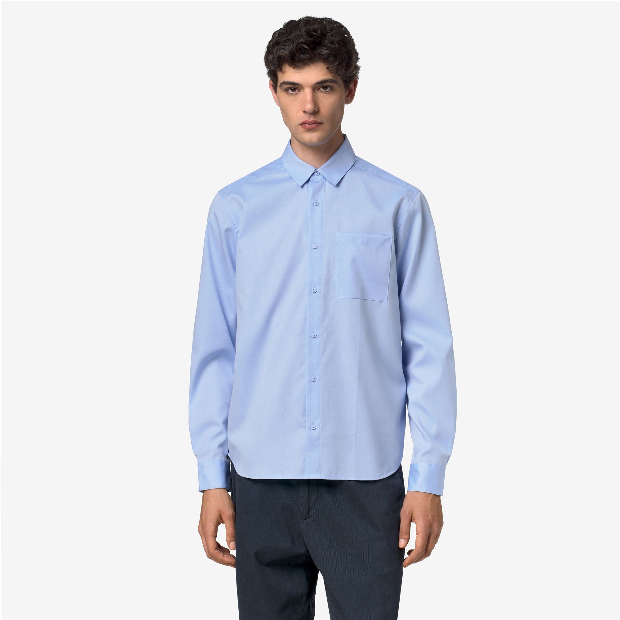 Shirts_Man_DAMIR OXFORD NON IRON_Shirt_Blue Sub - Commercial 4
