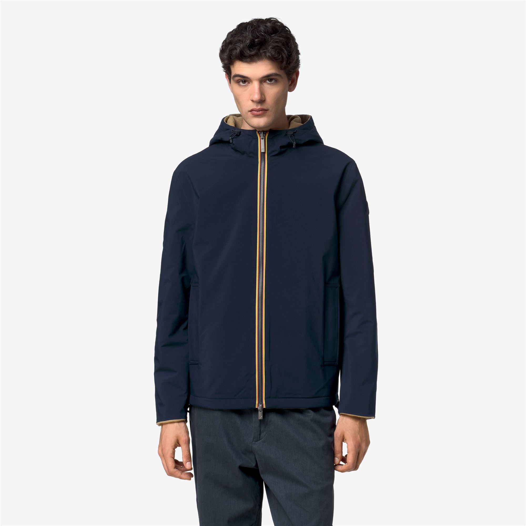 Jackets_Man_CLAUDEL WOOL BONDED DOUBLE_Mid_Beige Khaki - Blue Depth - Commercial 3