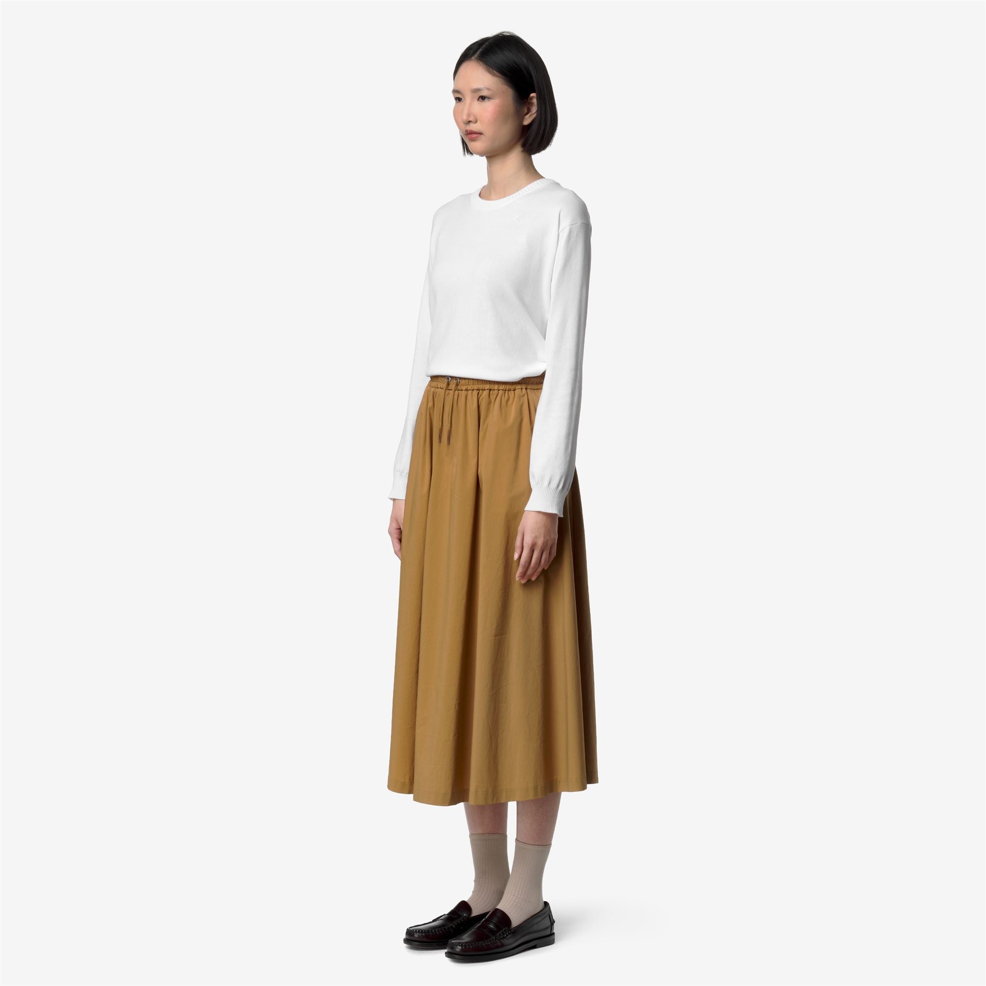 Skirts_Woman_MOSELLA LIGHT POPLIN TECH_Long_Brown Bistre - Commercial 5