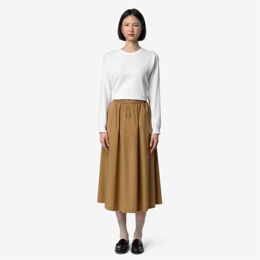 Skirts_Woman_MOSELLA LIGHT POPLIN TECH_Long_Brown Bistre - Commercial 4