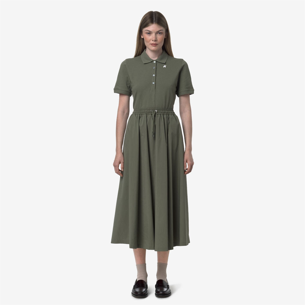 MOSELLA LIGHT POPLIN TECH - Skirts - Long - WOMAN - GREEN LICHEN 02