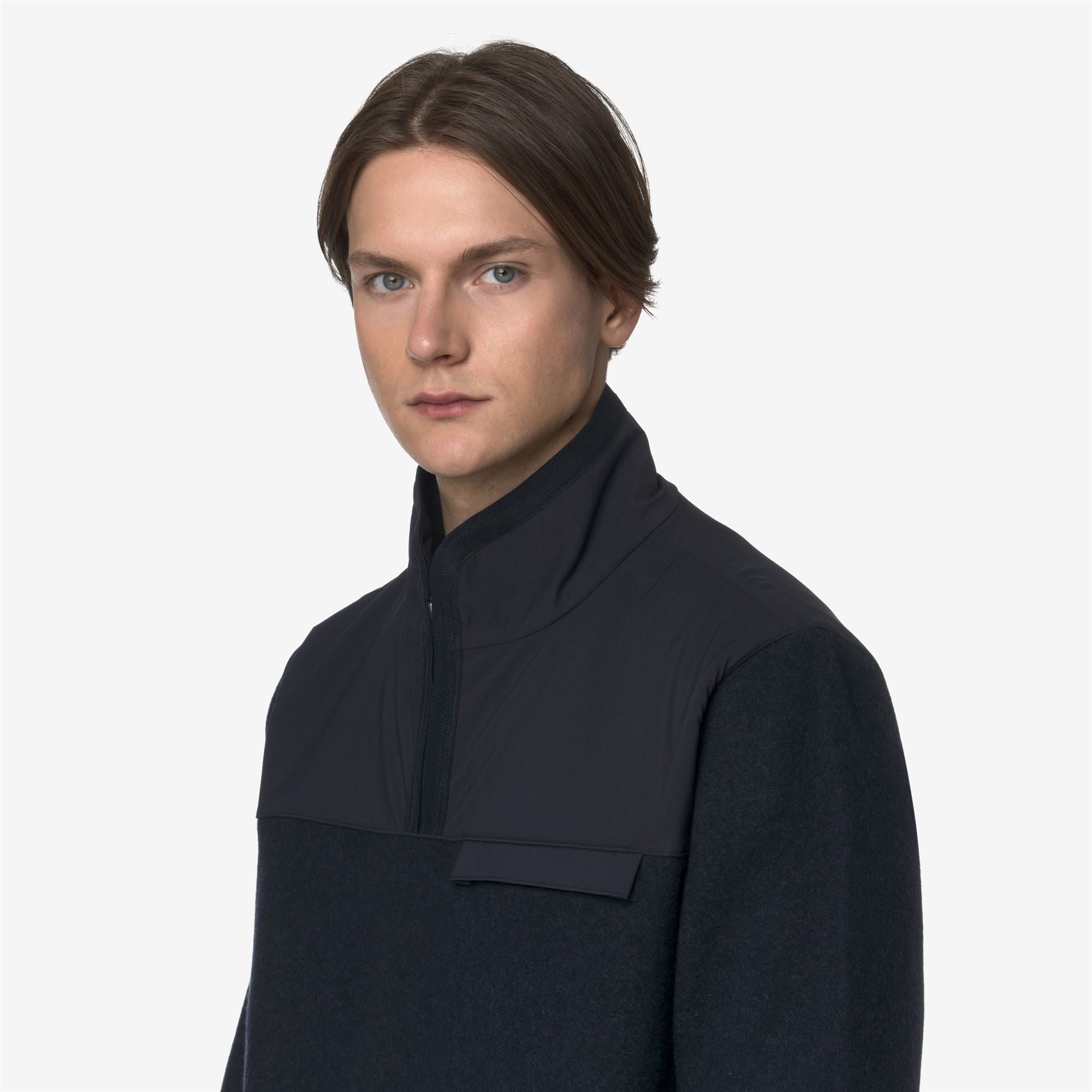 Fleece_MAN_FLEURY WOOL NYLON MIX_Pull Over_Blue Depth - Blue Airforce - Commercial 7