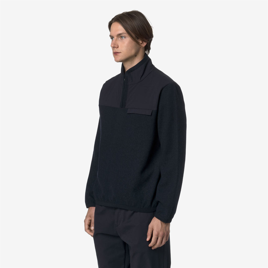 Fleece_MAN_FLEURY WOOL NYLON MIX_Pull Over_Blue Depth - Blue Airforce - Commercial 5