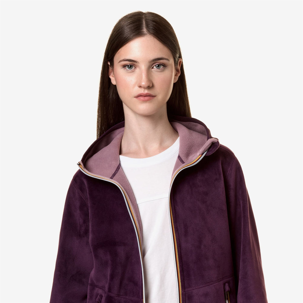 Fleece_Woman_LILY VELOUR POLAR DOUBLE_Jacket_Violet P-Violet D - Commercial 7
