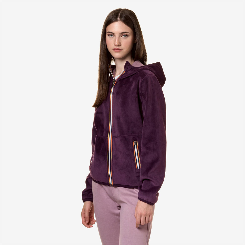 Fleece_Woman_LILY VELOUR POLAR DOUBLE_Jacket_Violet P-Violet D - Commercial 5