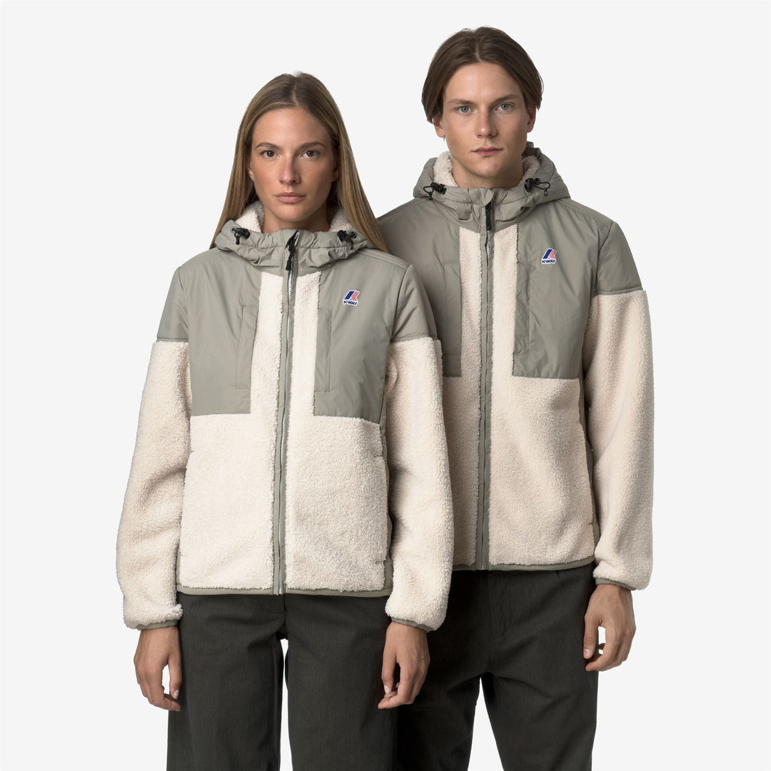 SAMSON 4.0 ORSETTO - Fleece - Hoodie Full Zip - UNISEX - Green Oak-Ecru