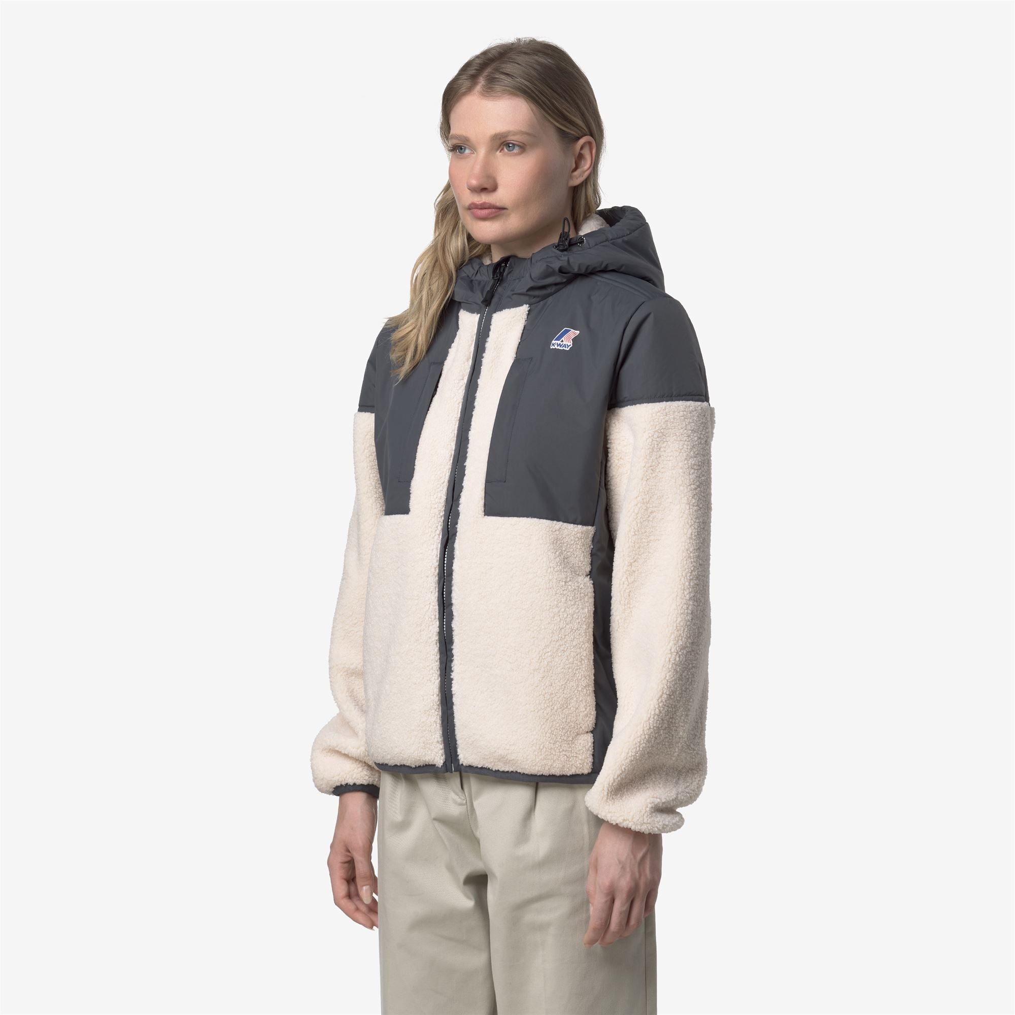 Fleece_UNISEX_SAMSON 4.0 ORSETTO_Hoodie Full Zip_Grey Shadow Dk-Ecru - Commercial 5