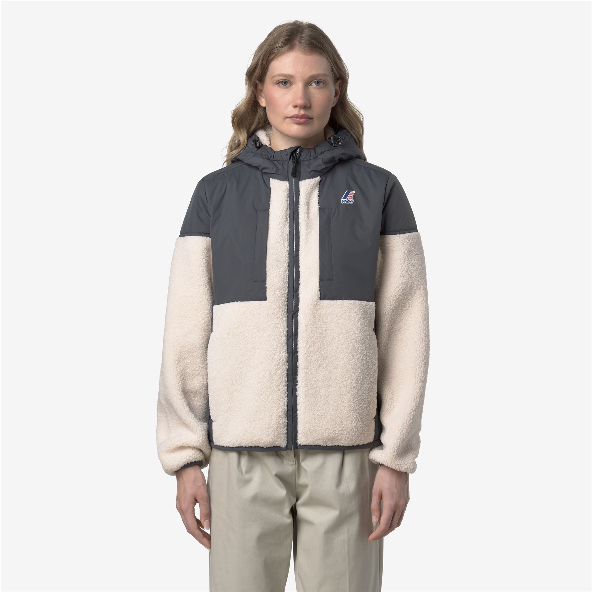 Fleece_UNISEX_SAMSON 4.0 ORSETTO_Hoodie Full Zip_Grey Shadow Dk-Ecru - Commercial 3