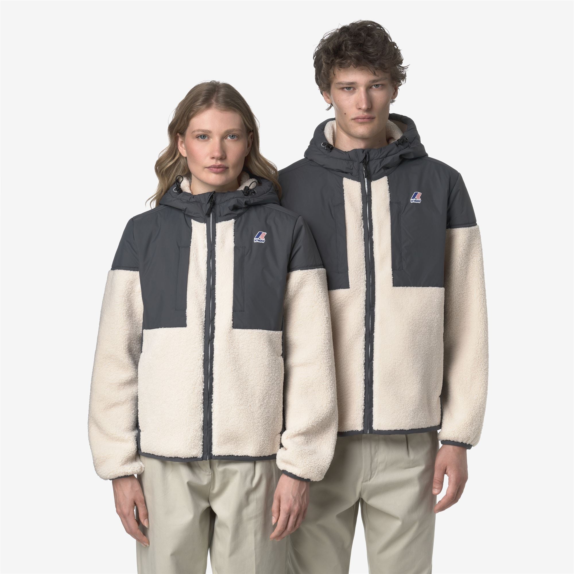 Fleece_UNISEX_SAMSON 4.0 ORSETTO_Hoodie Full Zip_Grey Shadow Dk-Ecru - Commercial 7