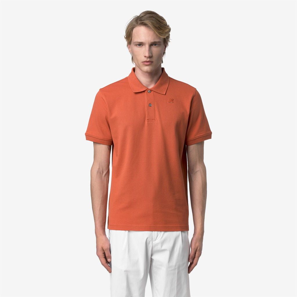 Polo Shirts_Man_AMEDEE SLIM PIQUE_Polo_Orange Brownish - Commercial 4