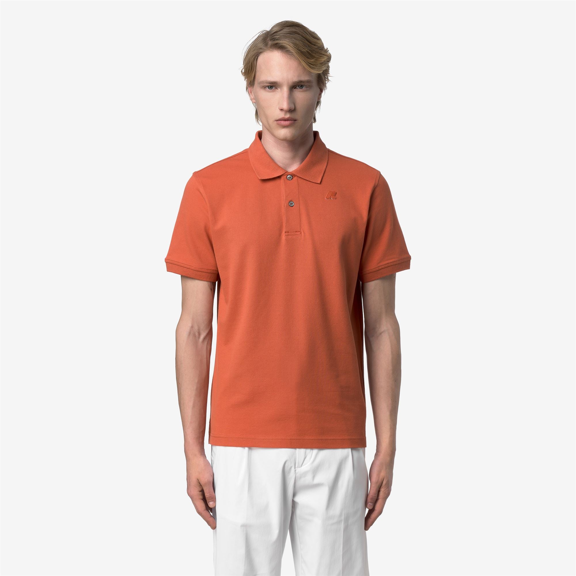 Polo Shirts_Man_AMEDEE SLIM PIQUE_Polo_Orange Brownish - Commercial 4