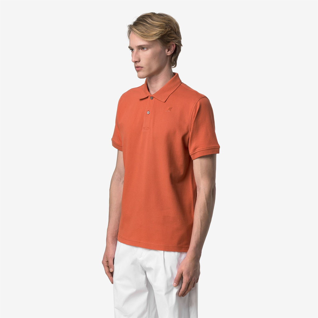 Polo Shirts_Man_AMEDEE SLIM PIQUE_Polo_Orange Brownish - Commercial 5