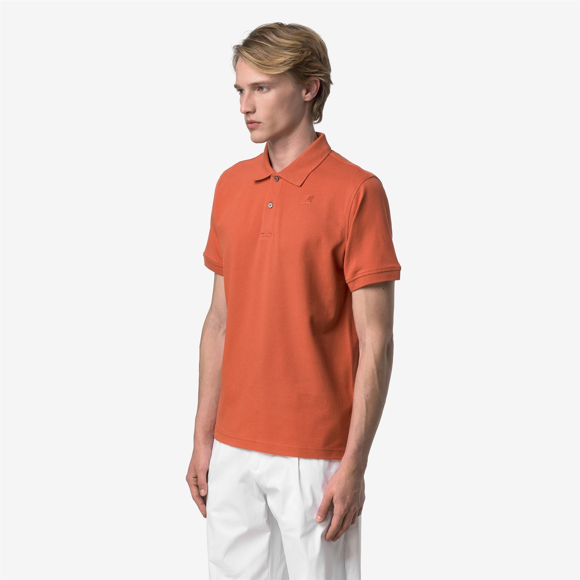 Polo Shirts_Man_AMEDEE SLIM PIQUE_Polo_Orange Brownish - Commercial 5