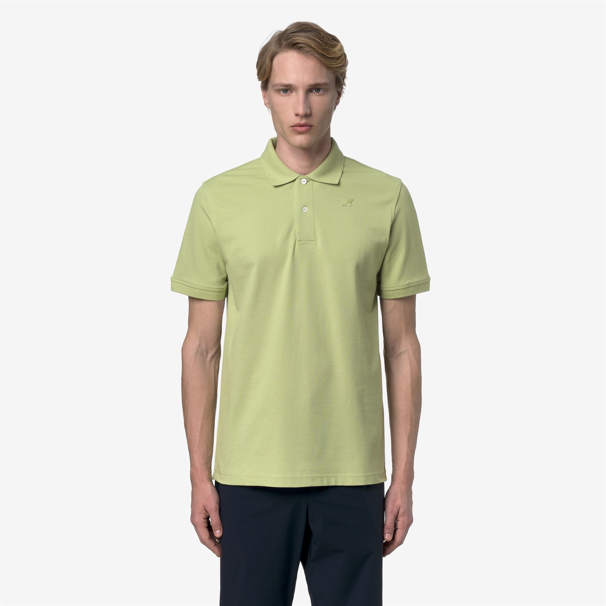 Polo Shirts_Man_AMEDEE SLIM PIQUE_Polo_Green Dk Lime - Commercial 4