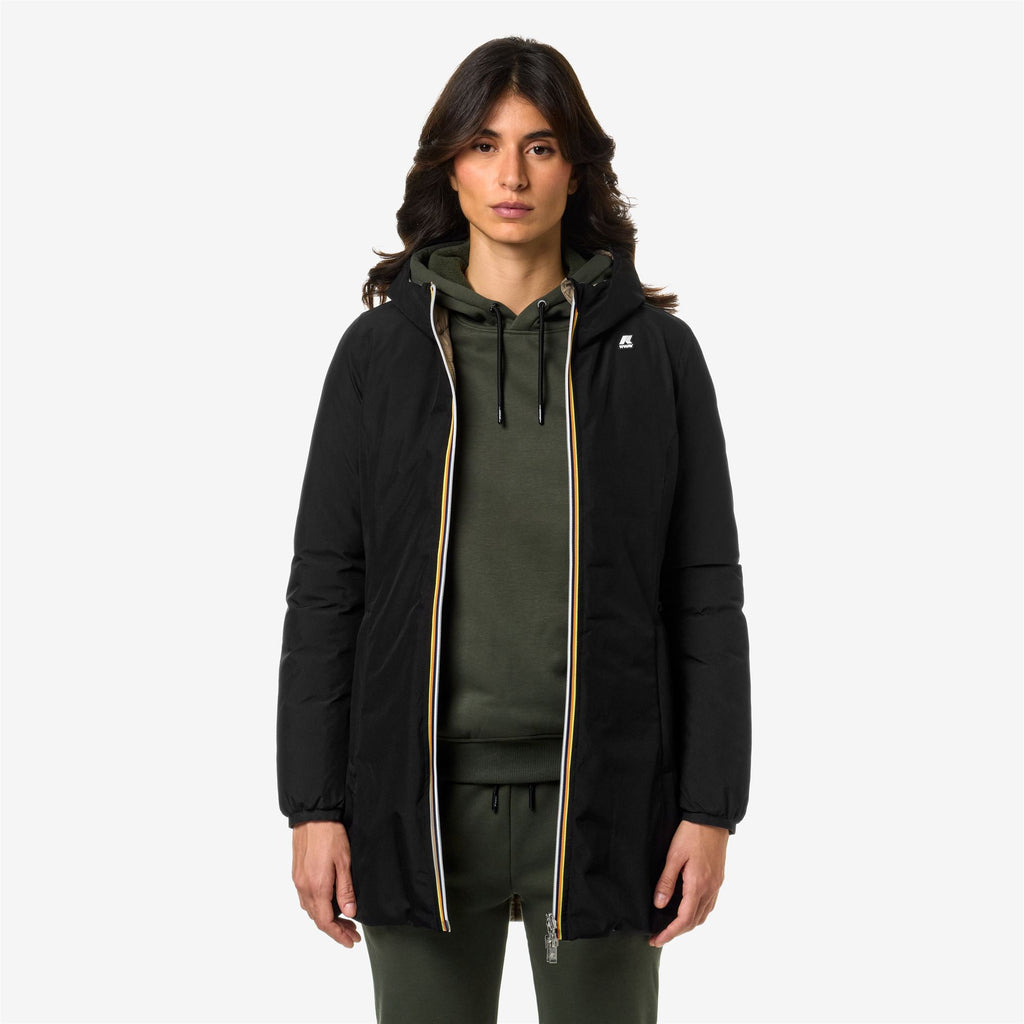 Jackets_Woman_DENISE ST THERMO DOUBLE_3/4 Length_Black P-Beige T - Commercial 4