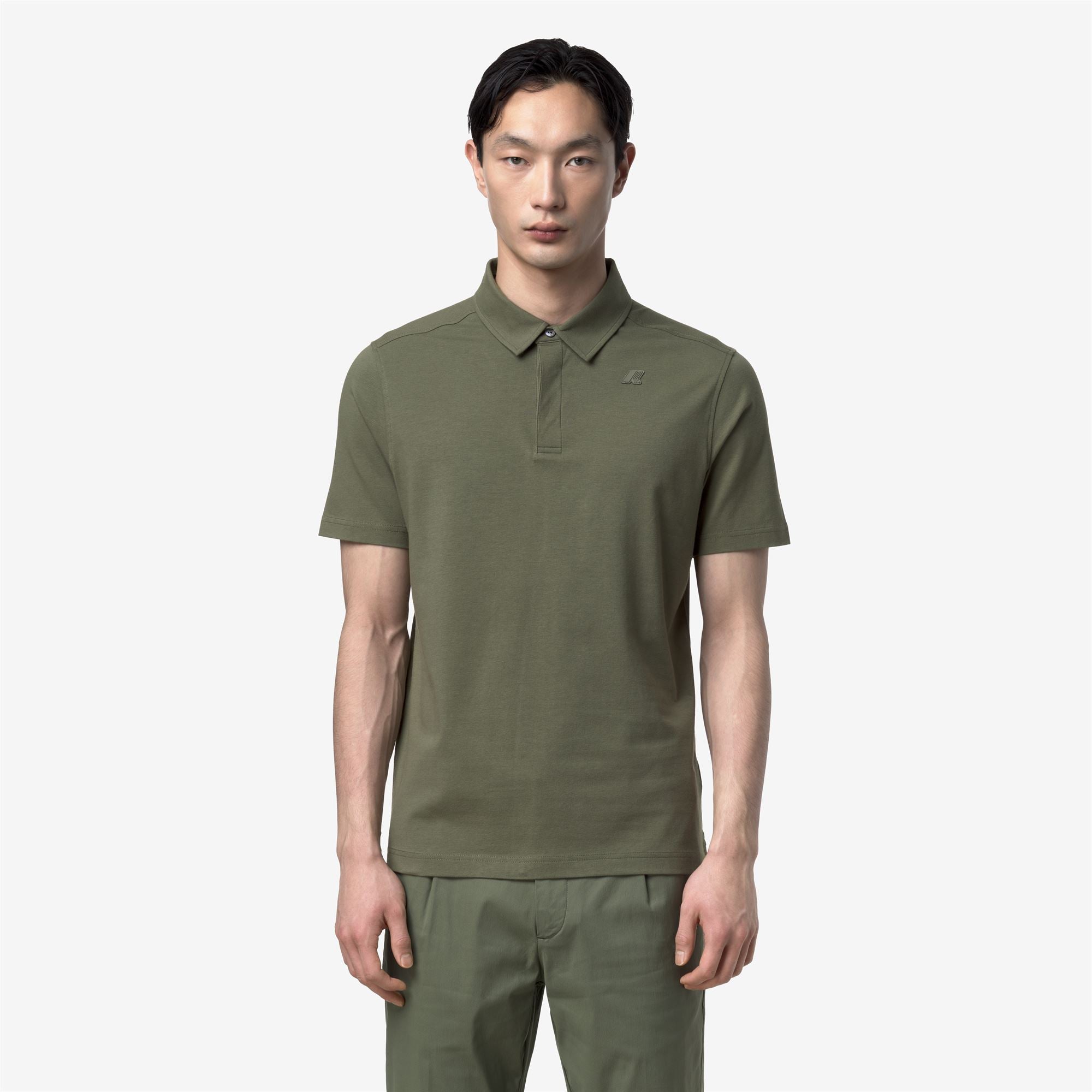Polo Shirts_Man_VIGGO LT STRETCH JERSEY SLIM_Polo_Green Lichen - Commercial 4