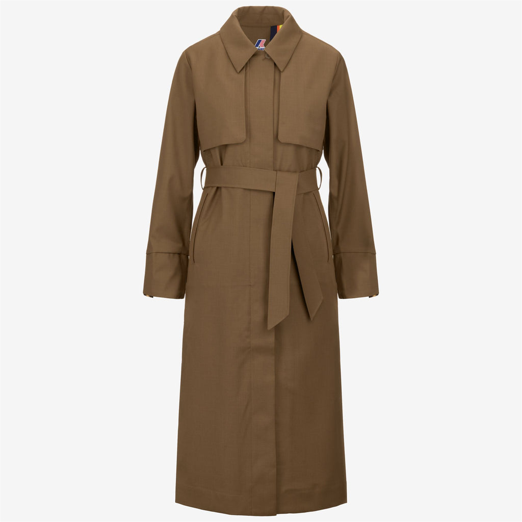 Jackets_WOMAN_JESEL TECH WOOL BLEND_Long_Brown Corda - Blue Depth - Commercial 1