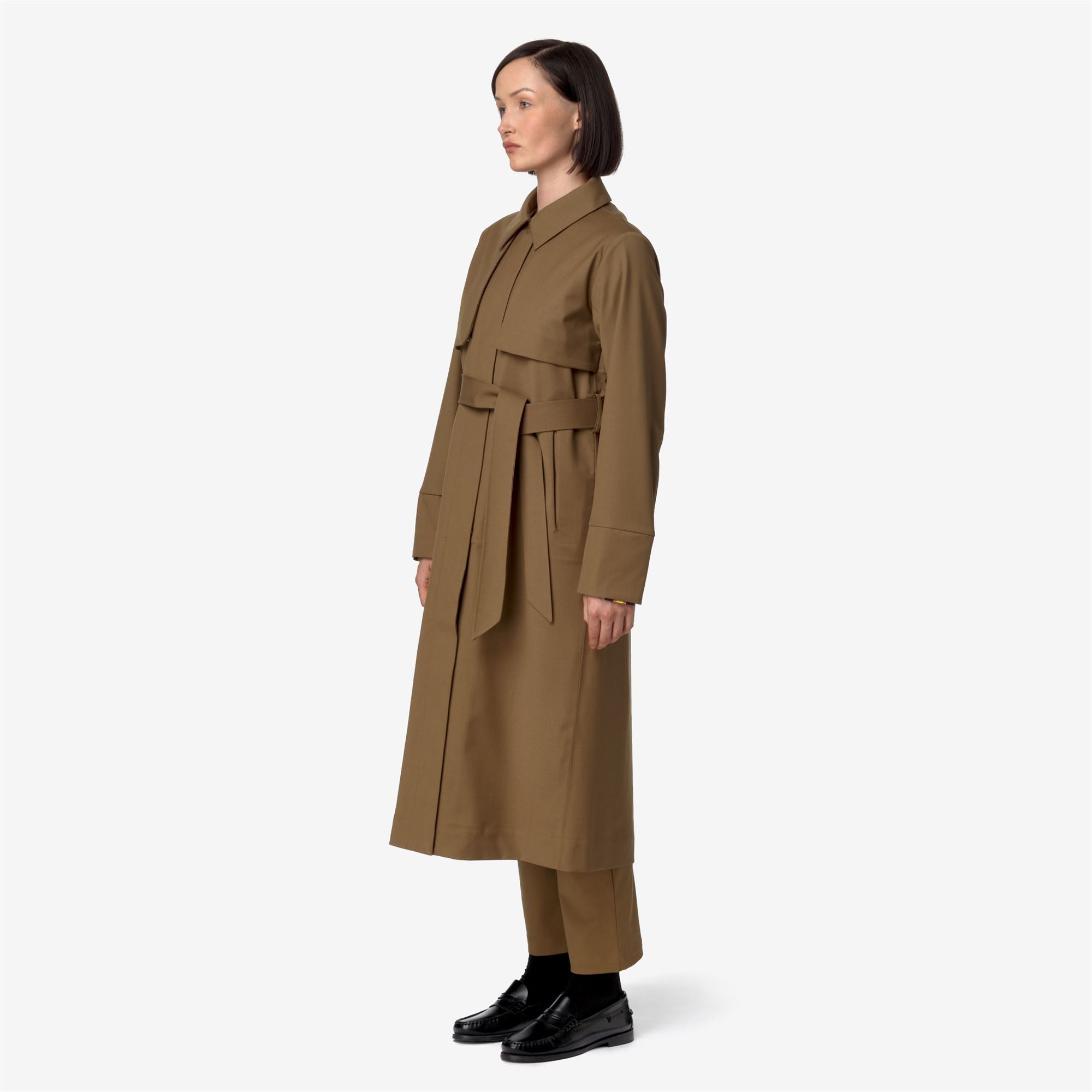 Jackets_WOMAN_JESEL TECH WOOL BLEND_Long_Brown Corda - Blue Depth - Commercial 5