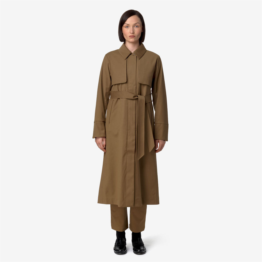 Jackets_WOMAN_JESEL TECH WOOL BLEND_Long_Brown Corda - Blue Depth - Commercial 4