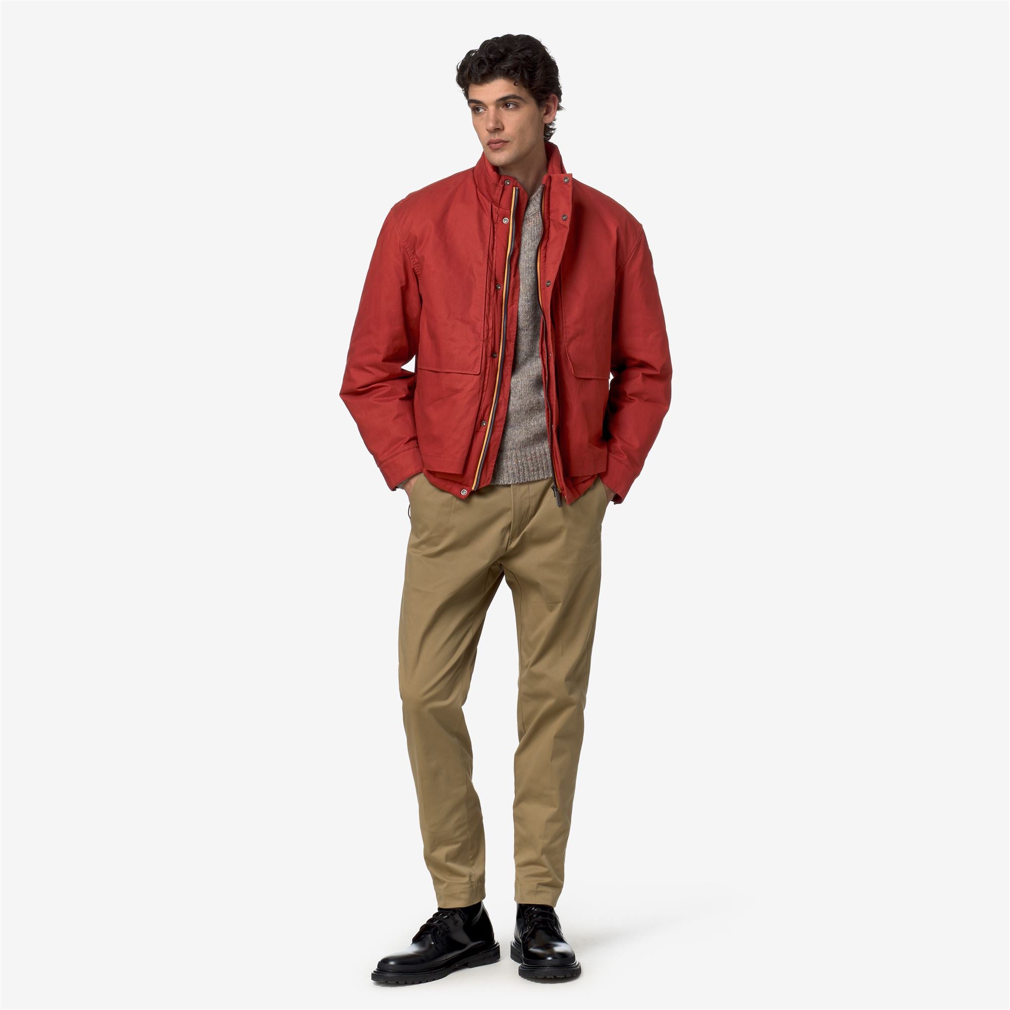 Jackets_Man_CARGI WAX COTTON NYLON_Short_Red Dk Chili - Commercial 7