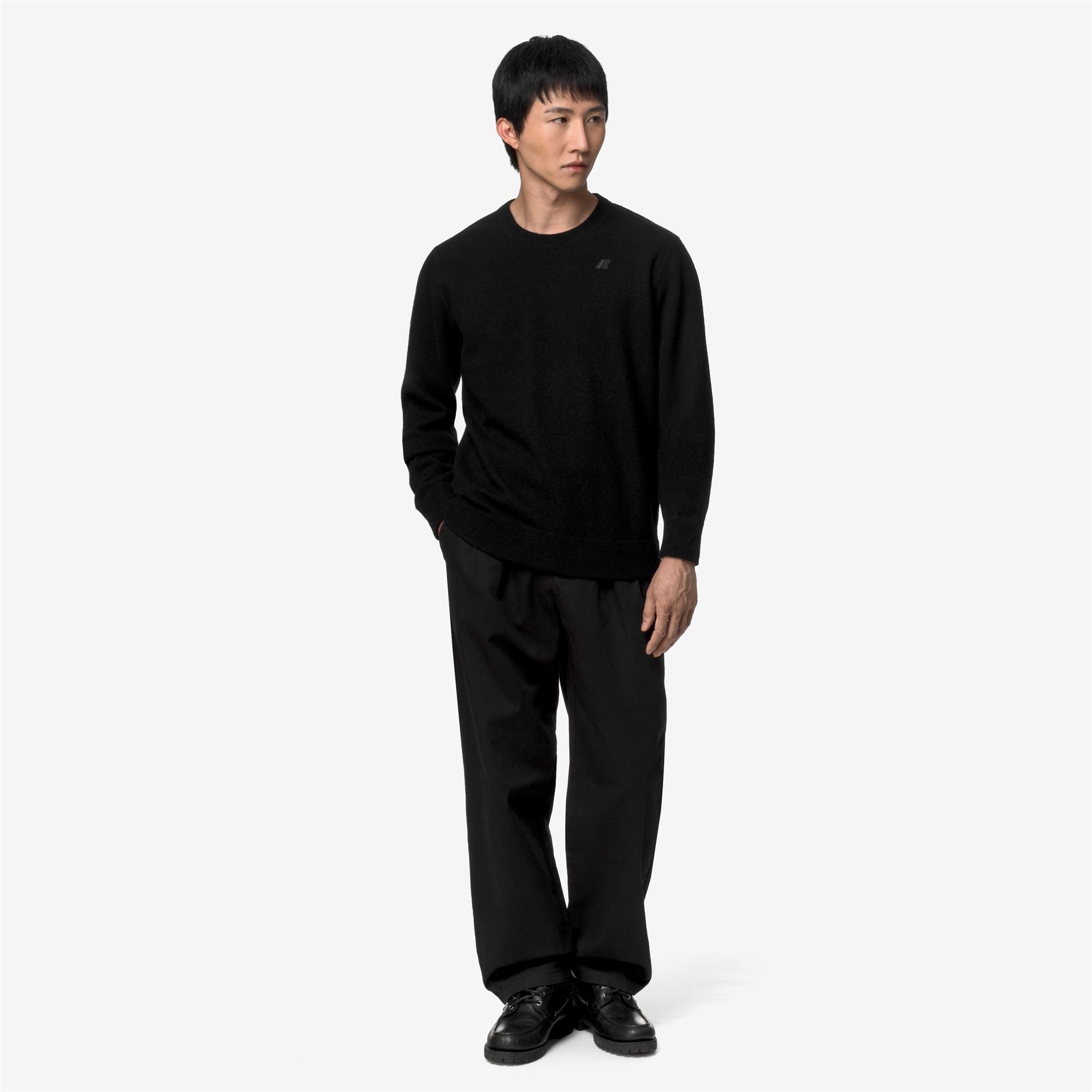 Knitwear_Man_SEBASTIEN FLEECE STITCH_Pull Over_Black Pure - Commercial 7