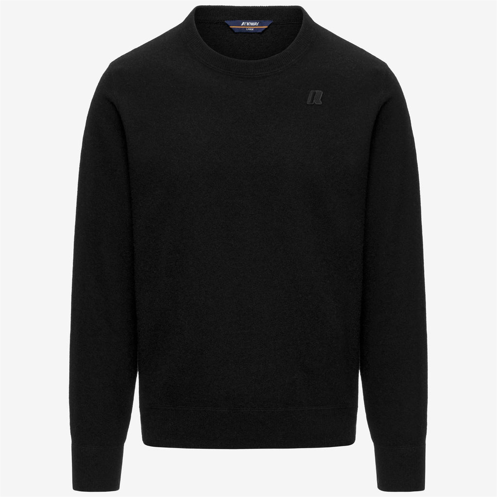Knitwear_Man_SEBASTIEN FLEECE STITCH_Pull Over_Black Pure - Commercial 1