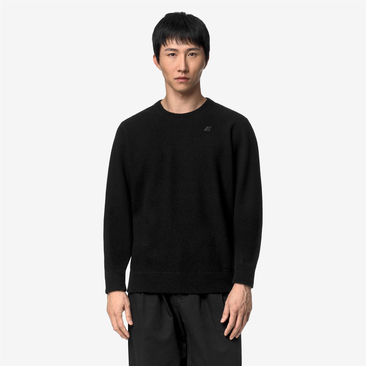 Knitwear_Man_SEBASTIEN FLEECE STITCH_Pull Over_Black Pure - Commercial 4
