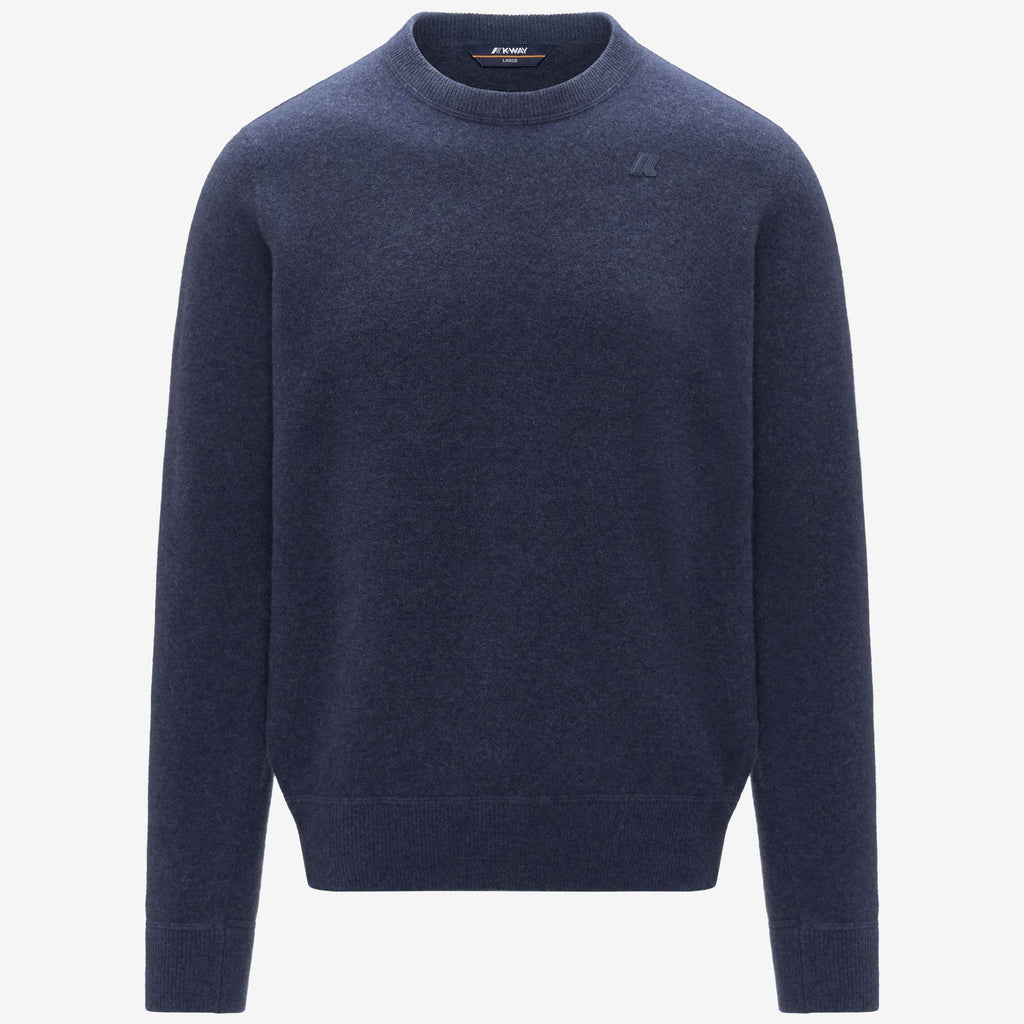 Knitwear_Man_SEBASTIEN FLEECE STITCH_Pull Over_Blue Dusty - Commercial 1